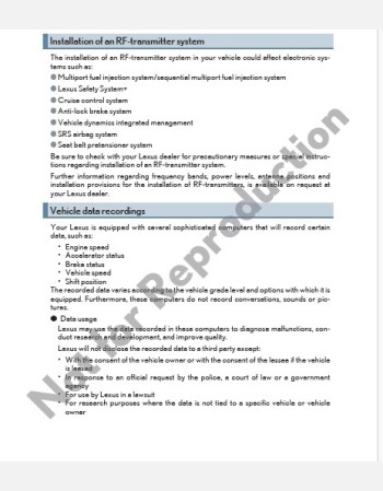 lexus gs 300 gs 350 &gsf  2017 2018 2019& 2020 owners manual
